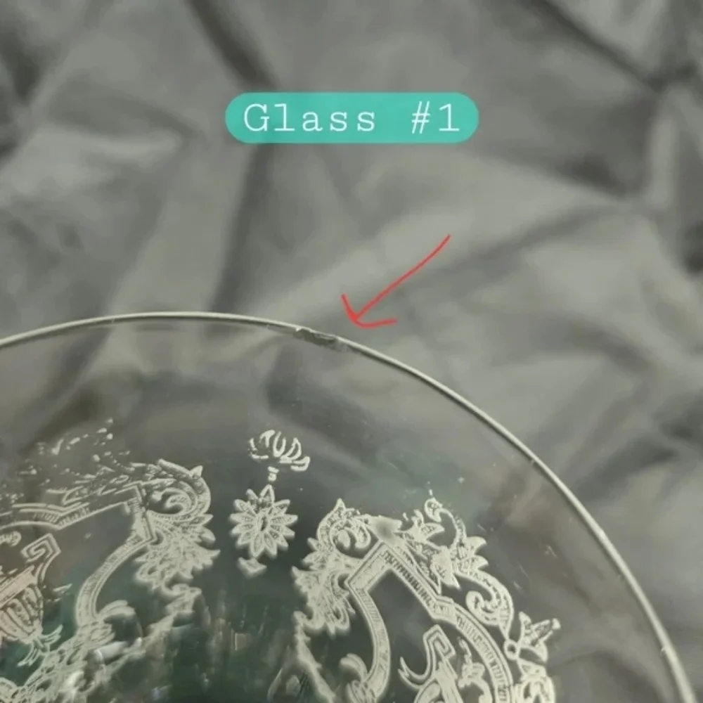 3 Morgantown Glass Co's Virginia Cordial Etched in Clear Wine/Water Glass - Picture 3 of 16
